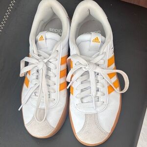 Adidas White and Vibrant Orange Shoes